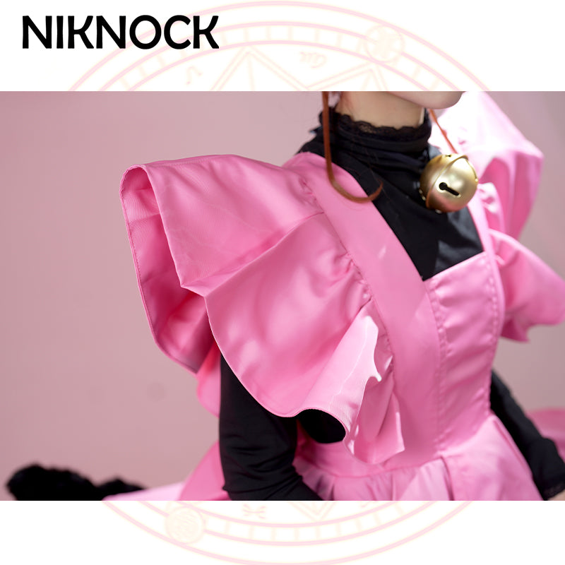 【In Stock】Niknock Anime Card Captor Sakura Cosplay /Thunder Card Kinomoto Sakura Costume Cute Black Cat Suit Women Cardcaptor Sakura