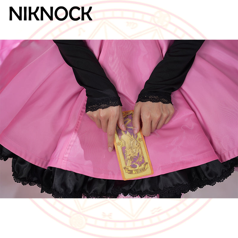 【In Stock】Niknock Anime Card Captor Sakura Cosplay /Thunder Card Kinomoto Sakura Costume Cute Black Cat Suit Women Cardcaptor Sakura